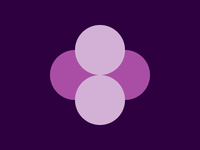 Target: two light circles stacked on a purple oval