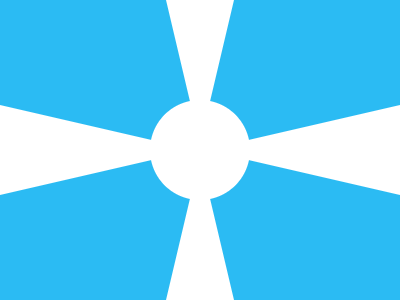 Target: a white sunburst with a central disc on sky blue